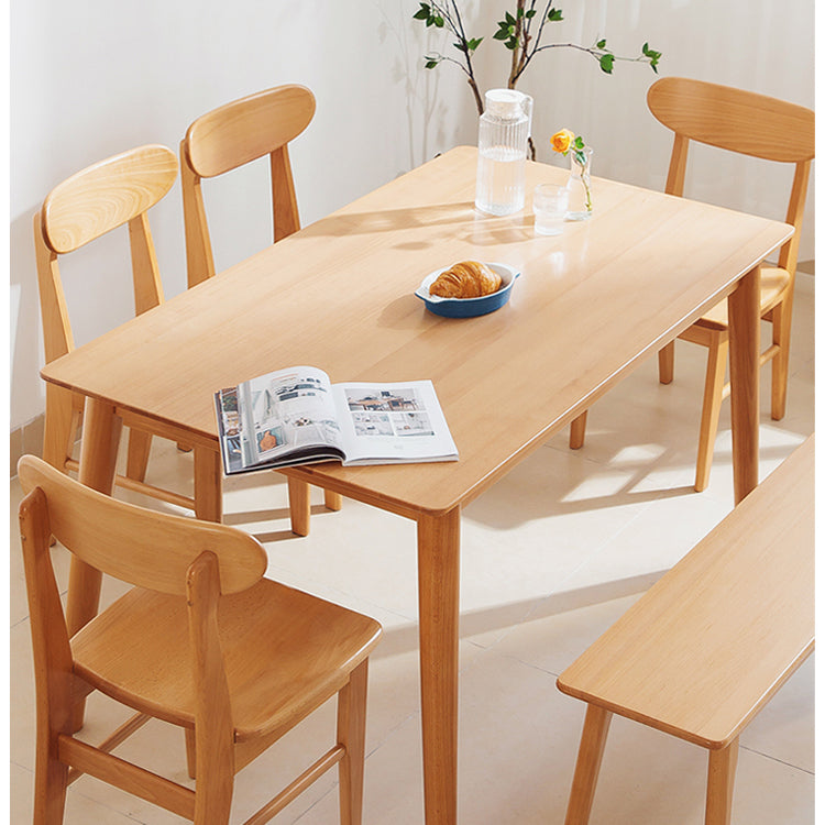 Minimalistic Beech Wood Dining Table & Chair Set for Diningroom fslmz-1113