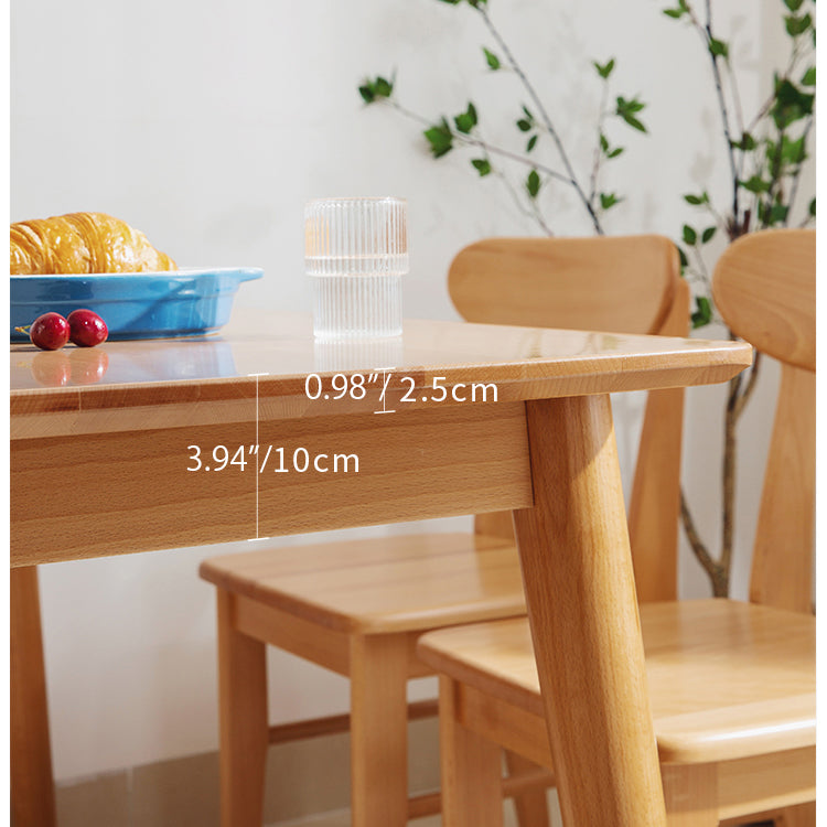 Minimalistic Beech Wood Dining Table & Chair Set for Diningroom fslmz-1113