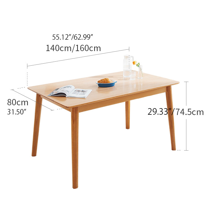 Minimalistic Beech Wood Dining Table & Chair Set for Diningroom fslmz-1113