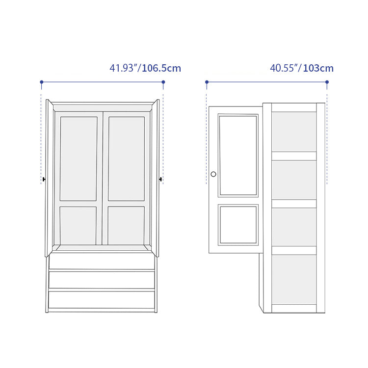 Premium Natural Beech and Rubber Wood Wardrobe for Elegant Home Storage fslmz-1116