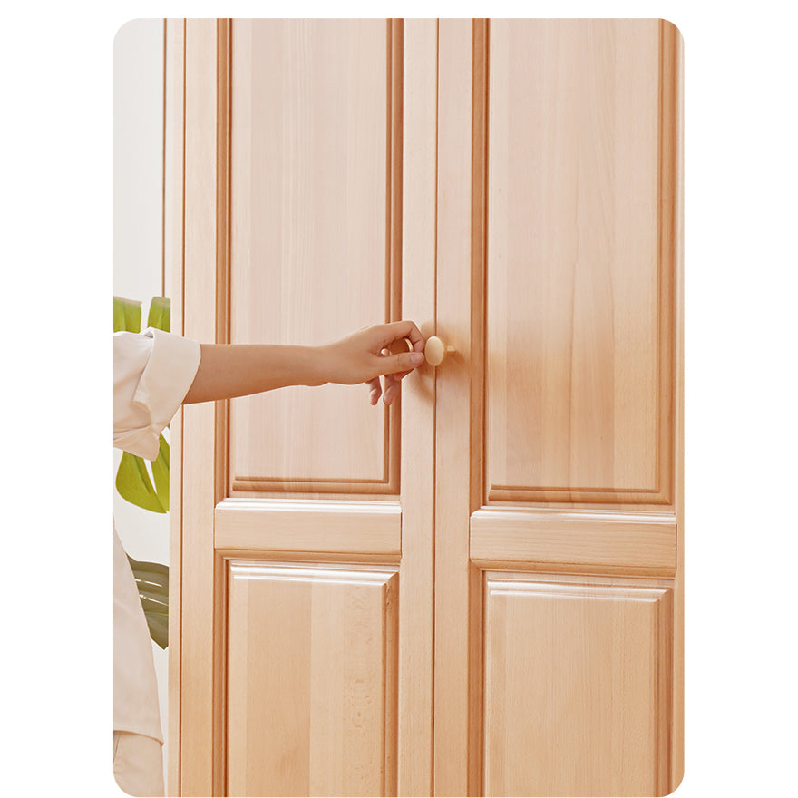 Stylish Natural Beech & Rubber Wood Wardrobe for Modern Living Spaces fslmz-1117