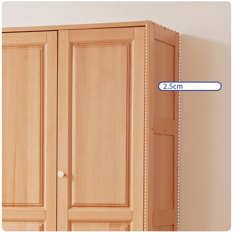 Stylish Natural Beech & Rubber Wood Wardrobe for Modern Living Spaces fslmz-1117