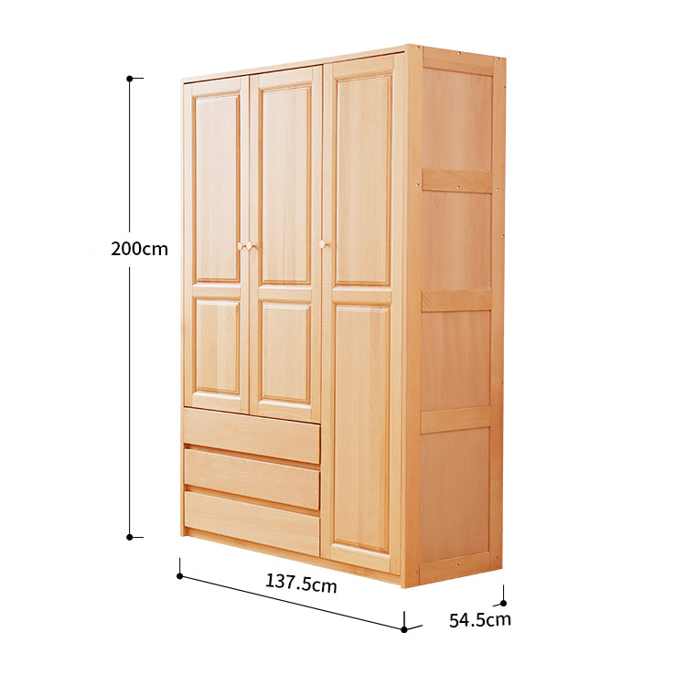 Stylish Natural Beech & Rubber Wood Wardrobe for Modern Living Spaces fslmz-1117