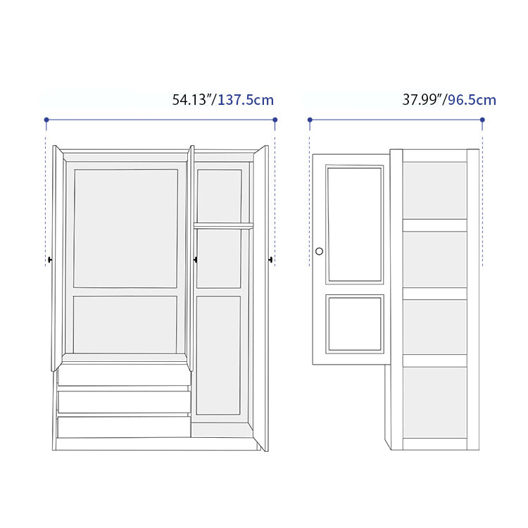 Stylish Natural Beech & Rubber Wood Wardrobe for Modern Living Spaces fslmz-1117