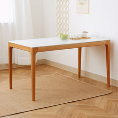 Modern Rectangular Beech Wood Dining Table with Sintered  Stone for 6 fslmz-1118