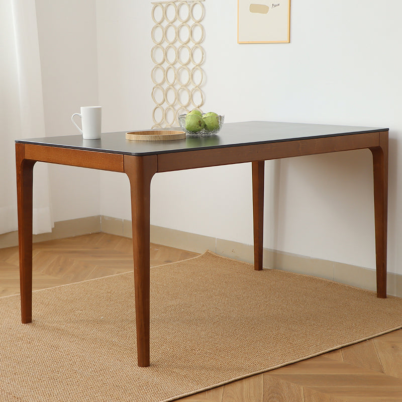 Modern Rectangular Beech Wood Dining Table with Sintered  Stone for 6 fslmz-1118