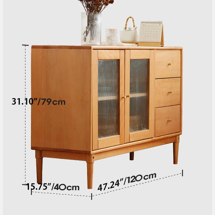 Stylish Beech Wood Glass Display Cabinet - Elegant Storage Solution fslmz-1122