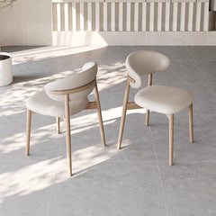 Elegant Natural Wood & Sintered Stone Table - Modern White & Gray Finish with Ash Wood Layers fsm-315