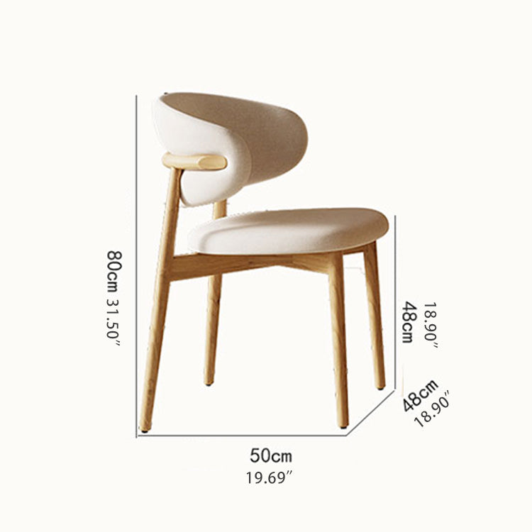 Modern Ash Wood Dining Chair with PU Leather Finish & Soft Foam Filling for Dining Room fsm-966