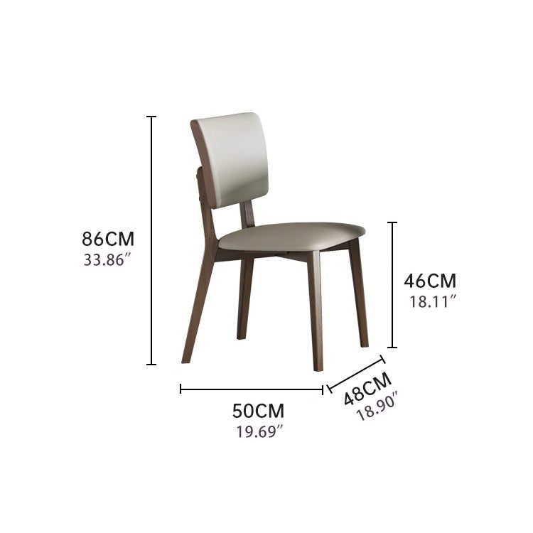 Modern Ash Wood Dining Chair with PU Leather & Foam Filling Upholstery for Dining Room fsm-968