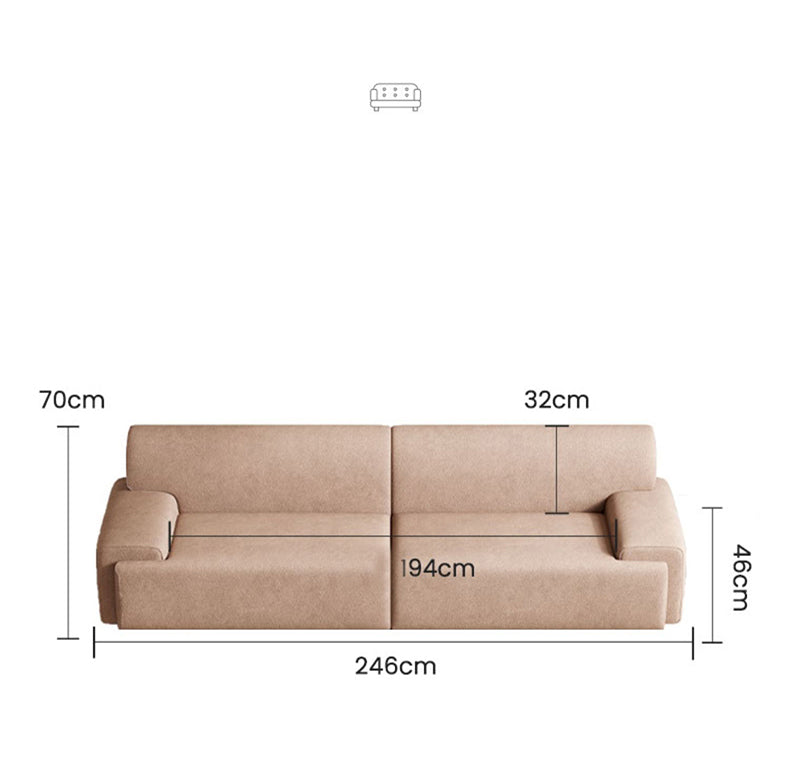 Stylish Scratch-Resistant Off White and Brown Sofa with Black Wood Particle Board Frame fsmy-396