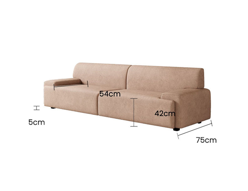 Stylish Scratch-Resistant Off White and Brown Sofa with Black Wood Particle Board Frame fsmy-396