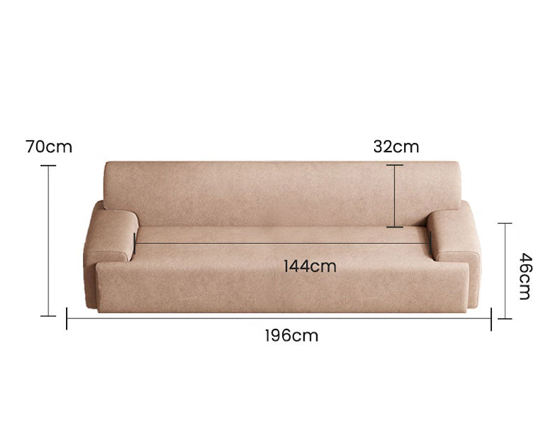 Stylish Scratch-Resistant Off White and Brown Sofa with Black Wood Particle Board Frame fsmy-396