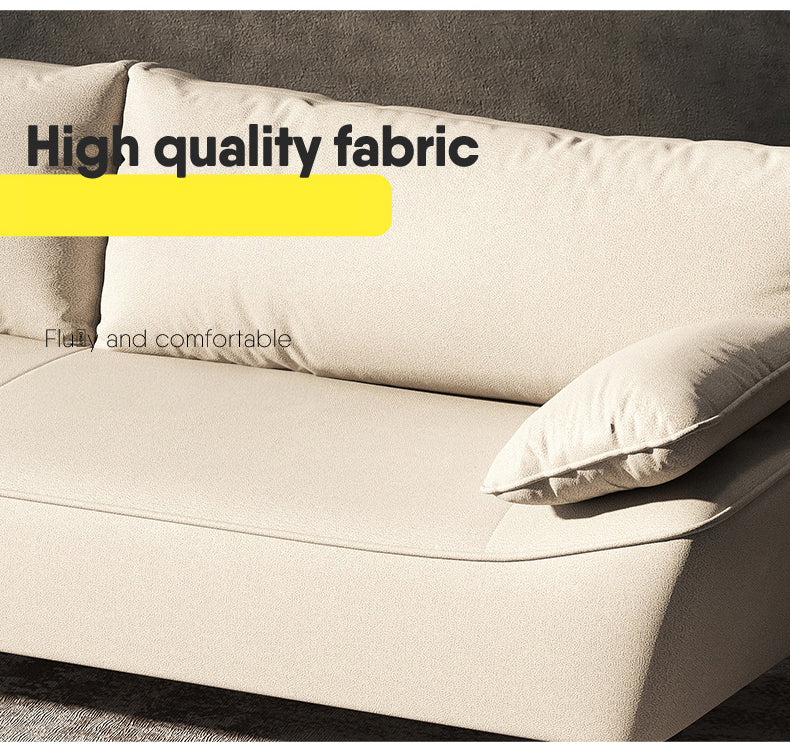 Modern Sofa with Ottoman in Techno Fabric and Wooden Base - Durable Particle Board Frame fsmy-402