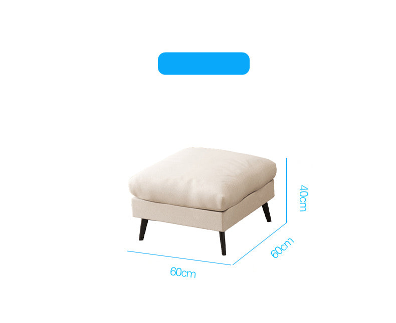 Modern Sofa with Ottoman in Techno Fabric and Wooden Base - Durable Particle Board Frame fsmy-402