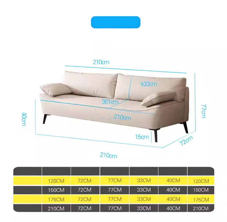 Modern Sofa with Ottoman in Techno Fabric and Wooden Base - Durable Particle Board Frame fsmy-402