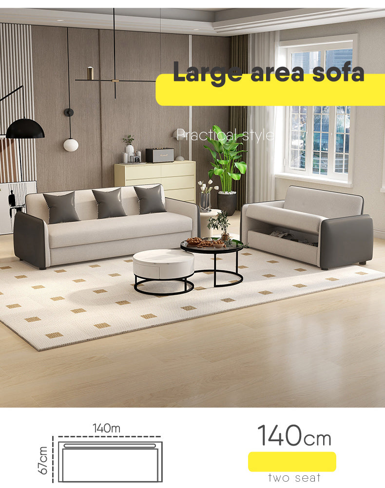 Elegant Scratch-Resistant Wood Particle Board Sofa - Black, Off White, Brown & Green fsmy-405