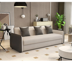 Elegant Scratch-Resistant Wood Particle Board Sofa - Black, Off White, Brown & Green fsmy-405