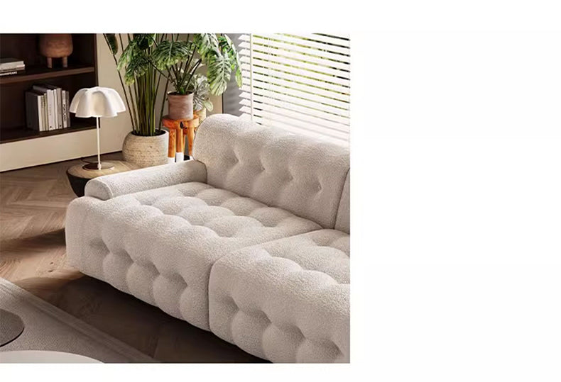 Stylish Multi-Color Sofa: Light Gray, Green, White, Blue with Wood and Faux Lambswool Finish fsmy-449