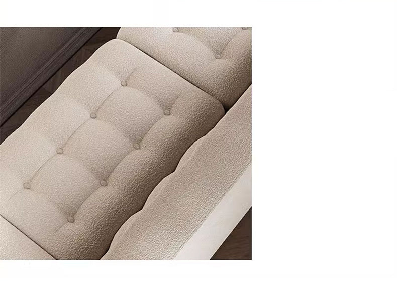 Stylish Multi-Color Sofa: Light Gray, Green, White, Blue with Wood and Faux Lambswool Finish fsmy-449