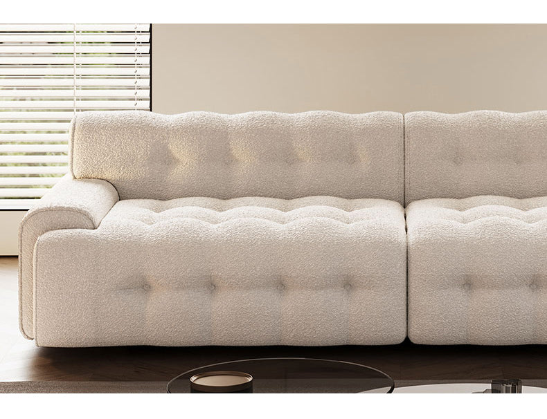 Stylish Multi-Color Sofa: Light Gray, Green, White, Blue with Wood and Faux Lambswool Finish fsmy-449