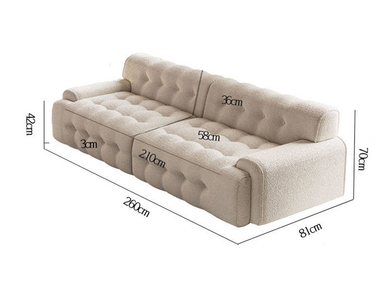 Stylish Multi-Color Sofa: Light Gray, Green, White, Blue with Wood and Faux Lambswool Finish fsmy-449