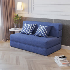 Minimalistic Cotton-Linen Sofa Bed with Foam Filling - Japandi Futon for Small Living Room fsq-1416