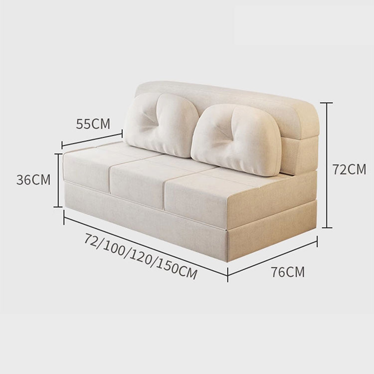 Modern Faux Leather Sofa Bed with Foam Filling - Japandi Futon for Living Room fsq-1419