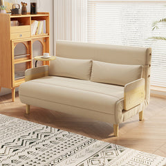 Modern Sofa Bed with Laminated Wood Frame & Cotton-Linen Upholstery - Japandi Futon for All Your Room fsq-1420