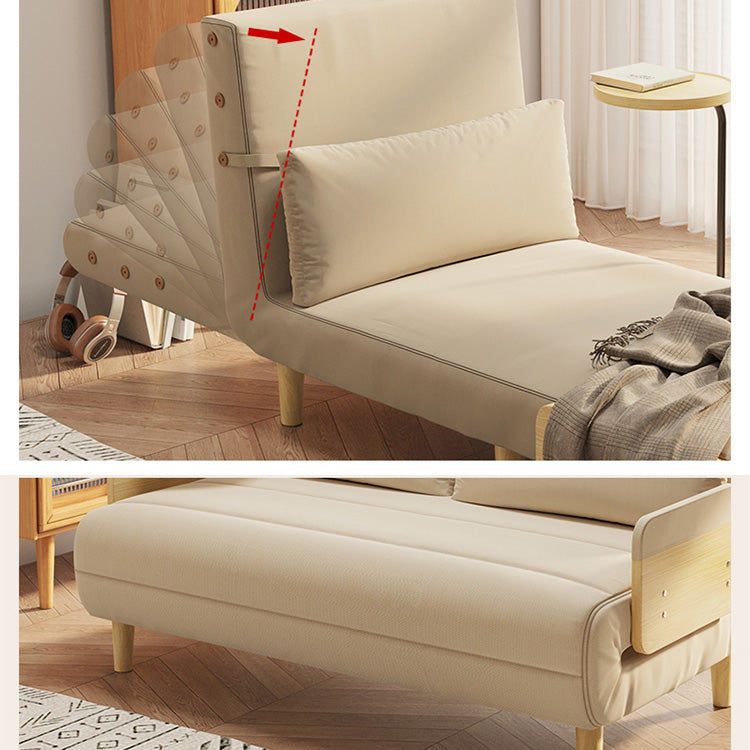 Modern Sofa Bed with Laminated Wood Frame & Cotton-Linen Upholstery - Japandi Futon for All Your Room fsq-1420