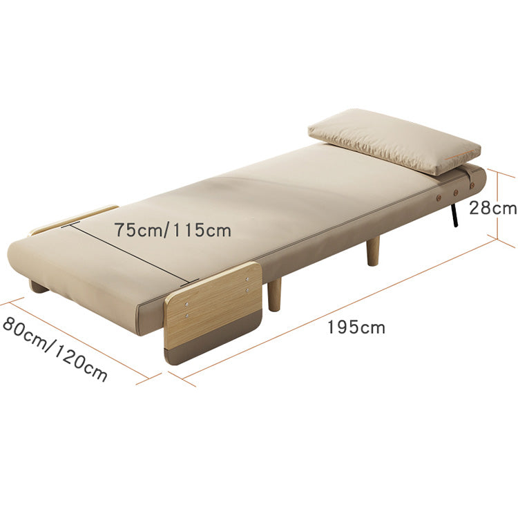 Modern Sofa Bed with Laminated Wood Frame & Cotton-Linen Upholstery - Japandi Futon for All Your Room fsq-1420