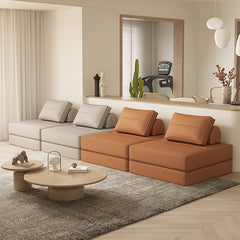 Minimalistic Sectional Sofa Bed with Foam Filling Cushions & Cotton-Linen Upholstery for LIvingroom fsq-1421