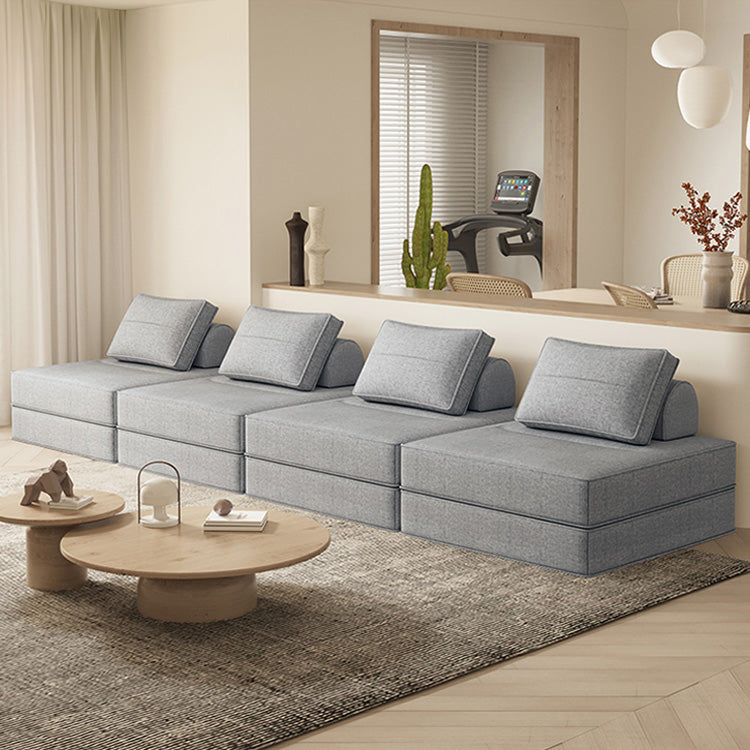 Minimalistic Sectional Sofa Bed with Foam Filling Cushions & Cotton-Linen Upholstery for LIvingroom fsq-1421