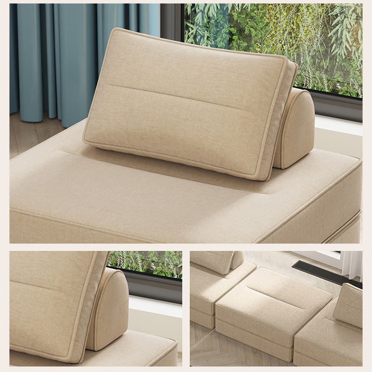 Minimalistic Sectional Sofa Bed with Foam Filling Cushions & Cotton-Linen Upholstery for LIvingroom fsq-1421