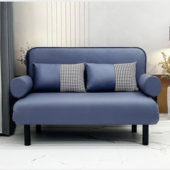 Modern Leathaire Sofa Bed with Steel Frame - Multi-Functional Futon for Small Living Room fsq-1422