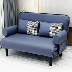 Modern Leathaire Sofa Bed with Steel Frame - Multi-Functional Futon for Small Living Room fsq-1422