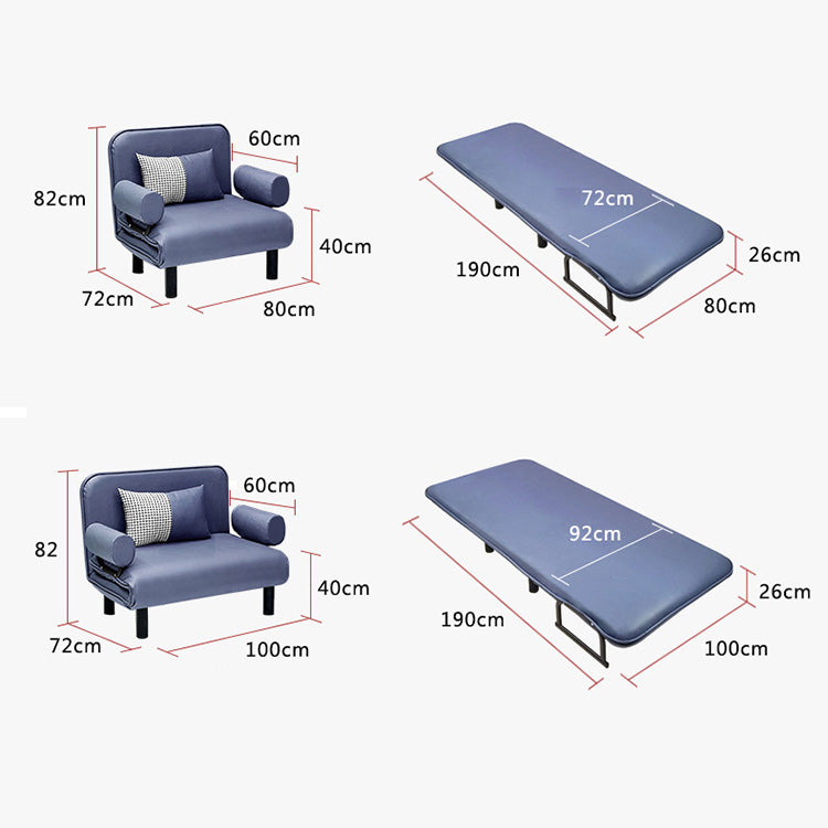 Modern Leathaire Sofa Bed with Steel Frame - Multi-Functional Futon for Small Living Room fsq-1422