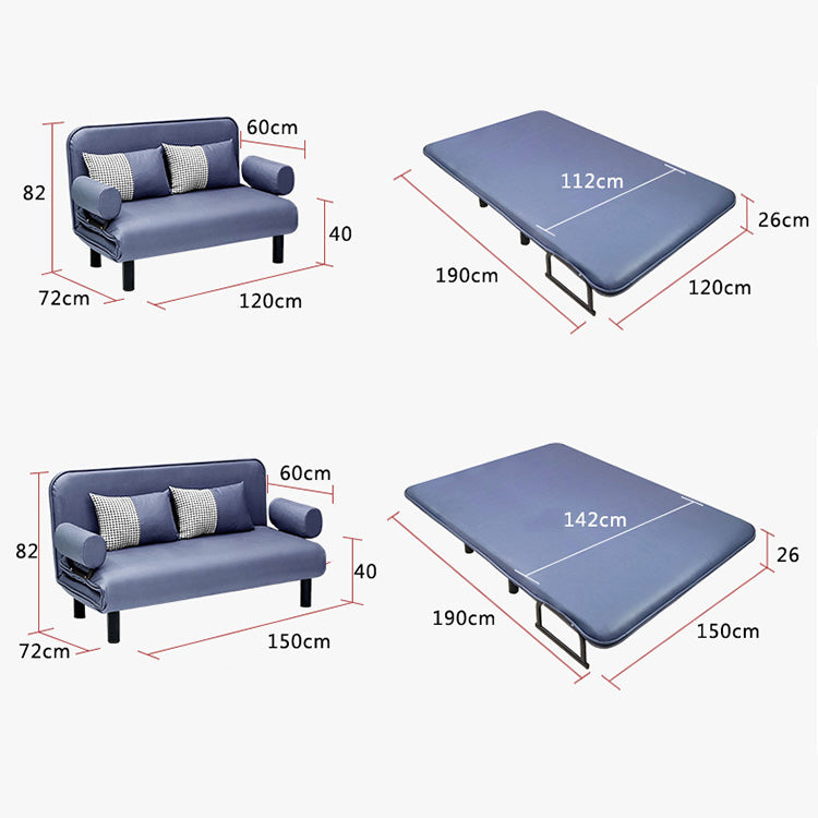 Modern Leathaire Sofa Bed with Steel Frame - Multi-Functional Futon for Small Living Room fsq-1422