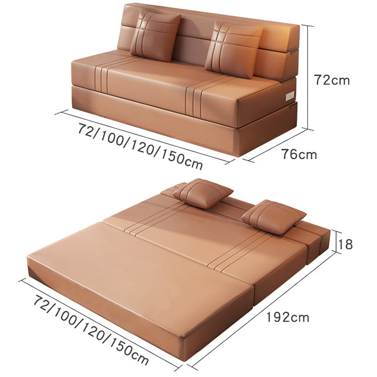 Modern Leathaire Sofa Bed in Multi-Color - Durable Japandi Futon for Stylish Living Room fsq-1423