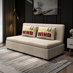 Elegant Blue and Light Gray Cotton-Linen Sofa with Wooden Frame - Modern Living Room Essential fsx-1001