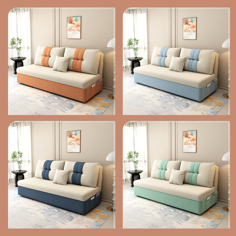 Stylish Cotton-Linen Sofa Set in Vibrant Orange, Beige, Light Blue, Dark Green, Gray, and Yellow - Premium Brown Finish fsx-1006