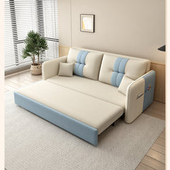 Stylish Cotton-Linen Sofa in Vibrant Orange Beige with Light Blue, Dark Green, Gray, Yellow, and Brown Accents fsx-1007