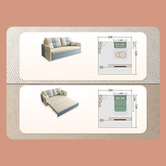 Stylish Cotton-Linen Sofa in Vibrant Orange Beige with Light Blue, Dark Green, Gray, Yellow, and Brown Accents fsx-1007