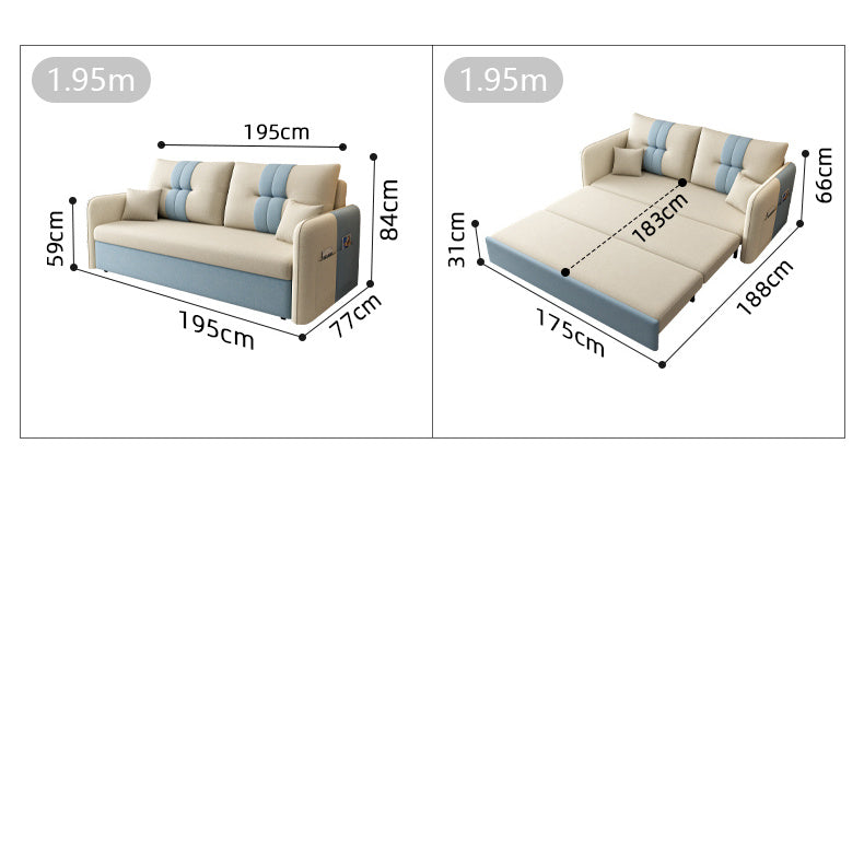 Stylish Cotton-Linen Sofa in Vibrant Orange Beige with Light Blue, Dark Green, Gray, Yellow, and Brown Accents fsx-1007