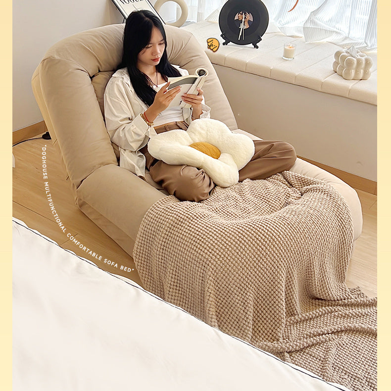 Cozy Light Brown Lazy Sofa with adjustable Back & Soft Foam Filling - Perfect for All Your Rooms fsx-996