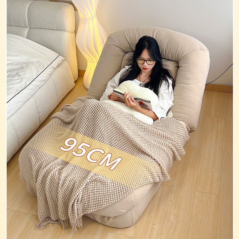 Cozy Light Brown Lazy Sofa with adjustable Back & Soft Foam Filling - Perfect for All Your Rooms fsx-996