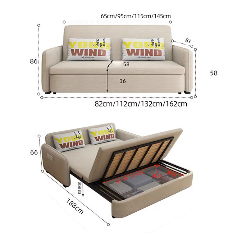 Elegant Solid Wood Sofa in Khaki, Violet Green, and Light Blue with Cotton-Linen Upholstery fsx-999