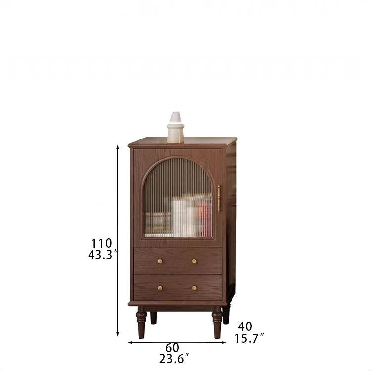Elegant Tempered Glass Cabinet – Modern Black Storage Solution for Your Home fvp-4589