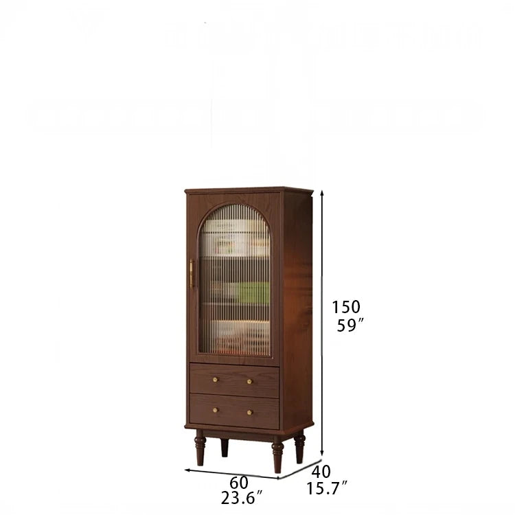 Elegant Tempered Glass Cabinet – Modern Black Storage Solution for Your Home fvp-4589