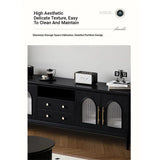 Elegant Tempered Glass Cabinet – Modern Black Storage Solution for Your Home fvp-4589